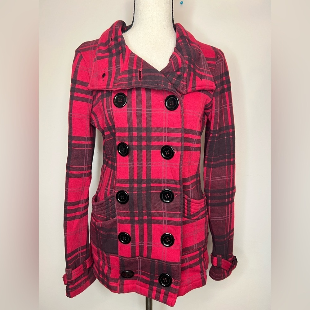 Glimmer by JJ basic red plaid jacket size small